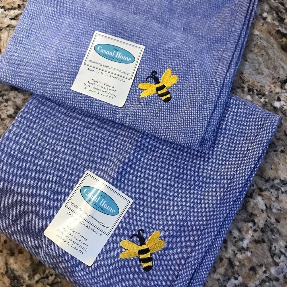 🐝Denim Bumblebee Dinner Napkins